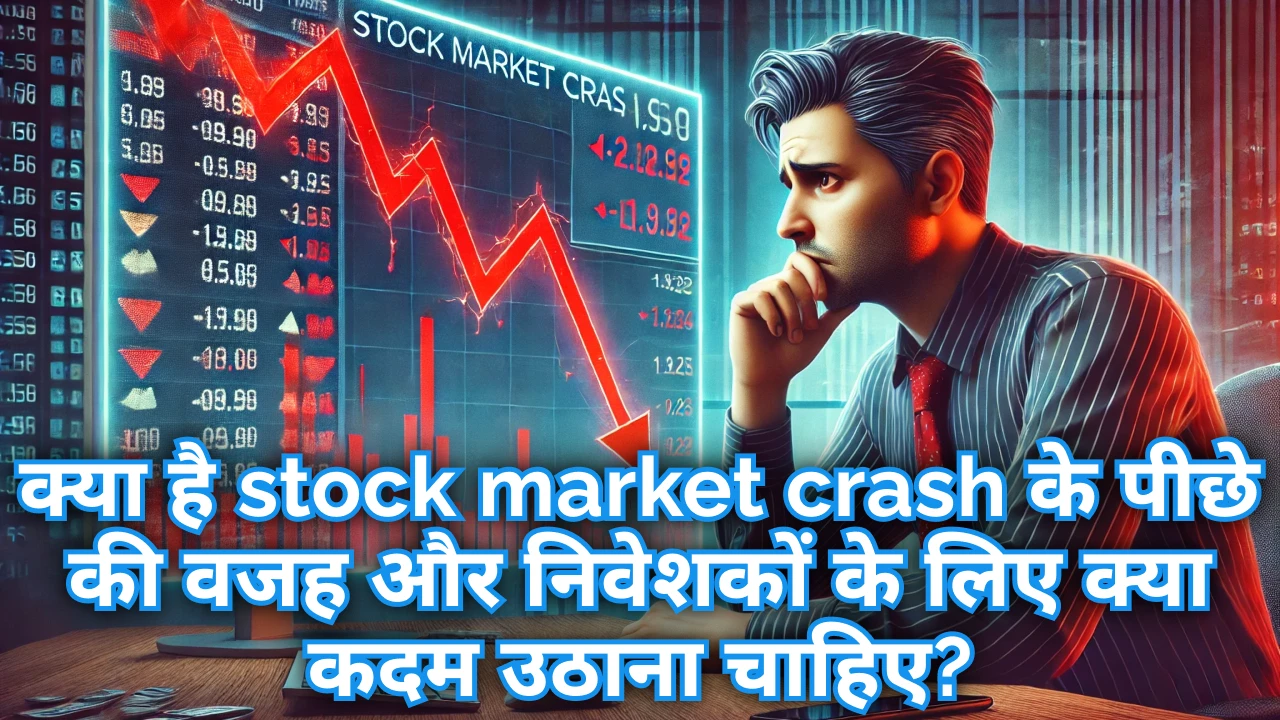 Stock market crash showing declining Sensex and Nifty trends